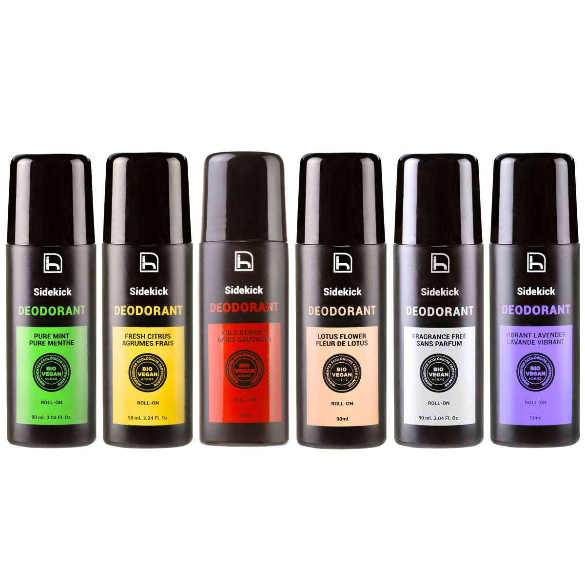 Desodorantes naturales para hombre, sin aluminio y sin alcohol. Antibacterianos. Sin parabenos. Roll-on con certificación ecológica y vegana.